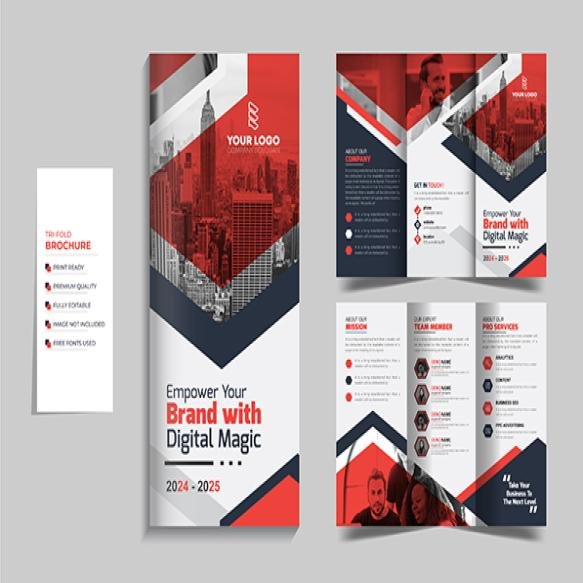 Creative Minimal Corporate Trifold Brochure Design Template