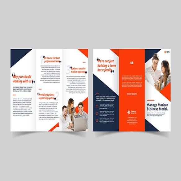 Double Sided Trifold Brochure Print Template