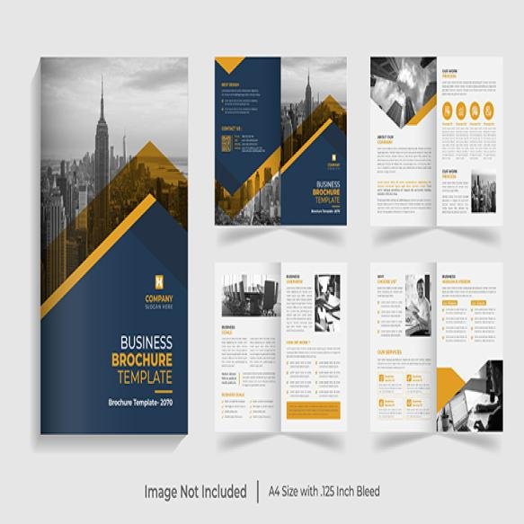 Editable Company Profile Bi Fold Brochure Template Annual Report Multipurpose Template