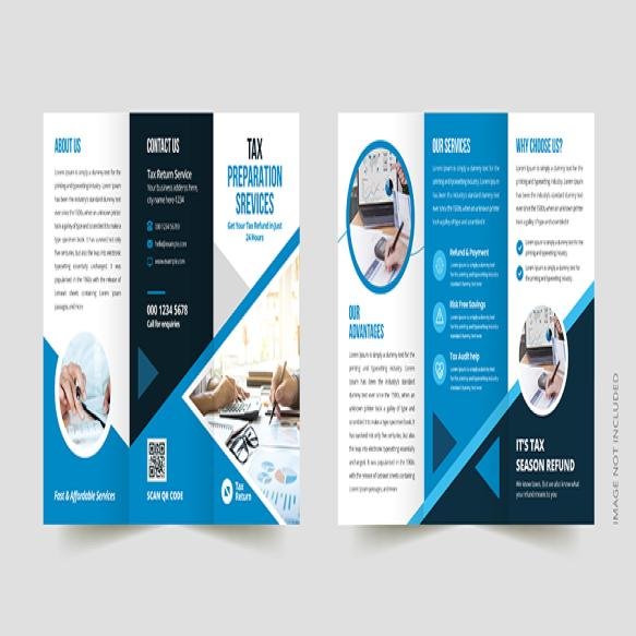 Income Tax Trifold Brochure Template Tax Return Service Brochure Cover Design Layout