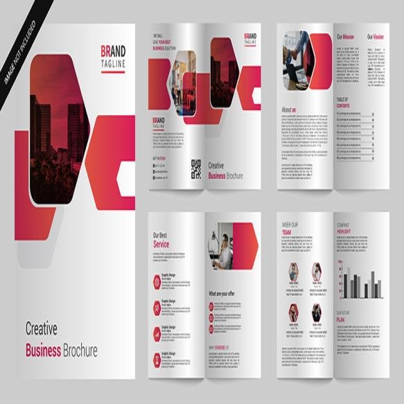 Magazine Page With Red Black Design It