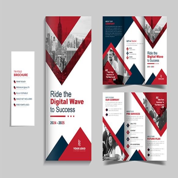 Minimalist Corporate Professional Business Trifold Brochure Layout Design