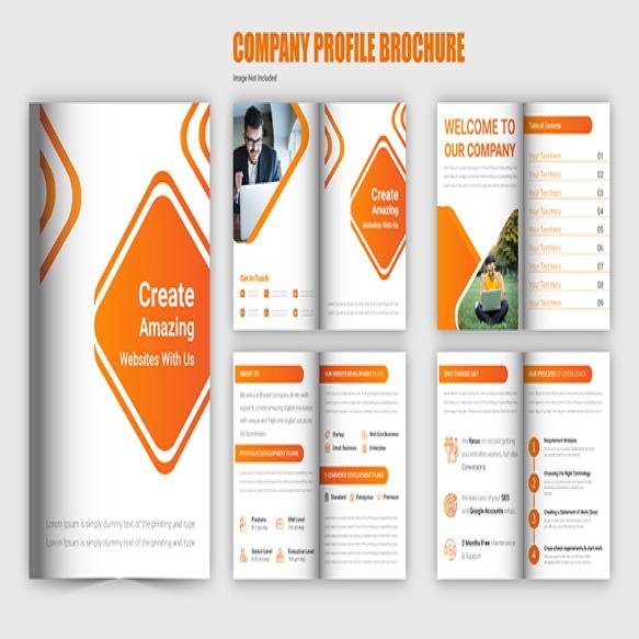 Modern Brochure Template Design Multi Pages Business Brochure Design Premium Vector