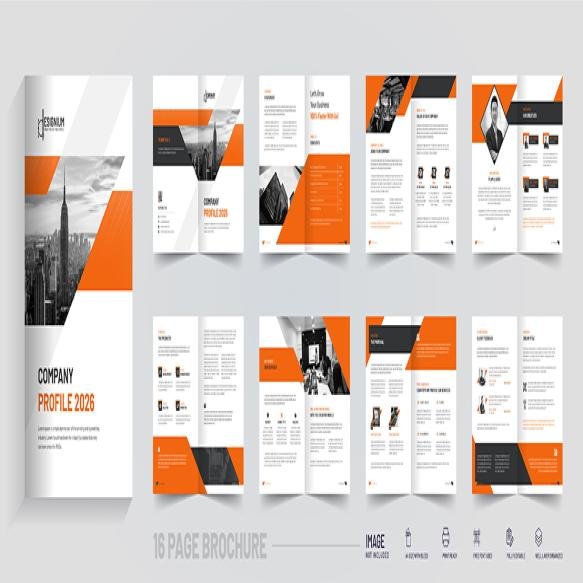 Modern Business Company Profile Brochure Design Vector Template Layout