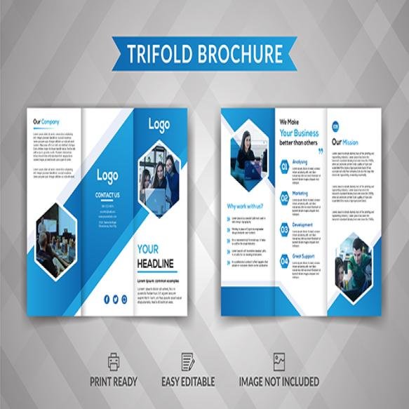 Modern Business Corporate Trifold Brochure Template Design Premium Vector