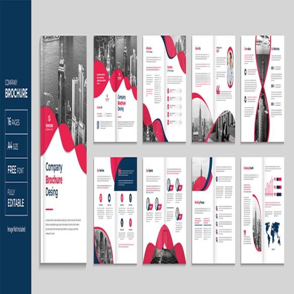 Modern Company Profile Brochure Template Layout Design Corporate Annual Brochure Desing