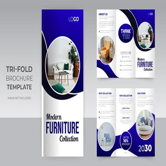 Modern Furniture Collection Bi Fold Brochure Design
