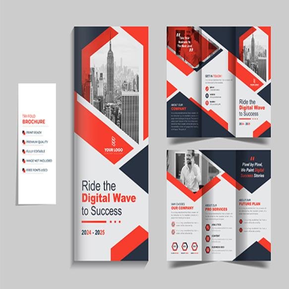 Modern Minimalist Corporate Business Trifold Brochure Template Design
