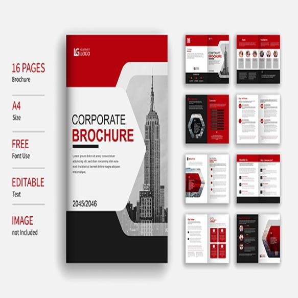 Modern Red Black Corporate Brochure Template Layout
