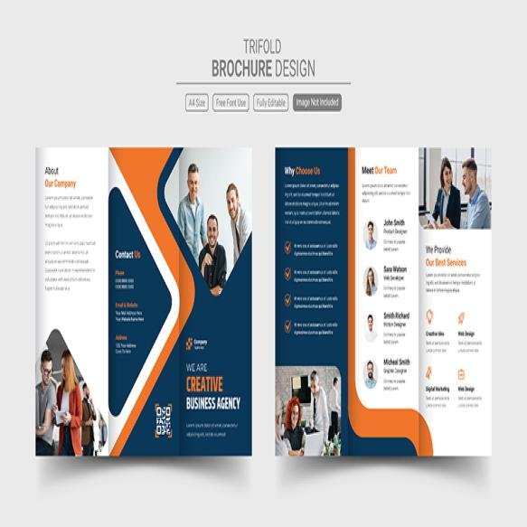 Modern Simple Corporate Business Trifold Brochure Template