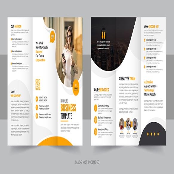 Orange Corporate Trifold Brochure Template