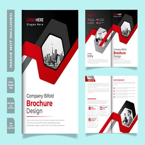 Professional Corporate Bi Fold Business Brochure Design Template
