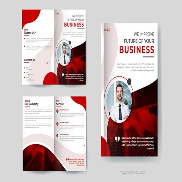 Professional Corporate Business Bifold Brochure Design Template