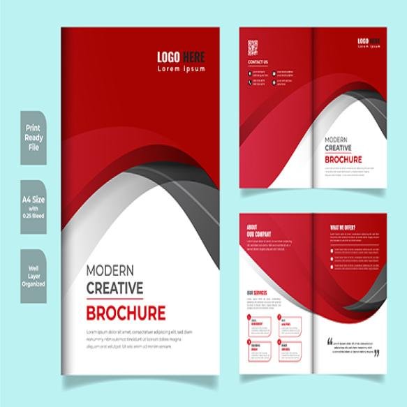 Professional Corporate Business Bi Fold Brochure Design Template