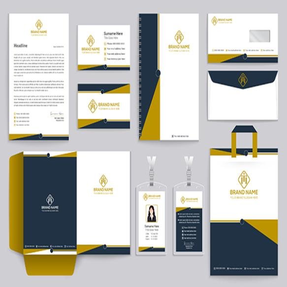 Abstract Geometric Stationery Design