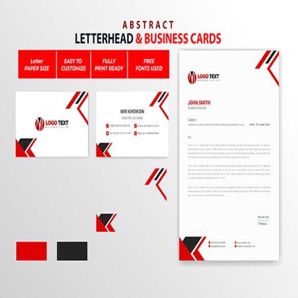 Abstract Letterhead Business Cards Design (1)