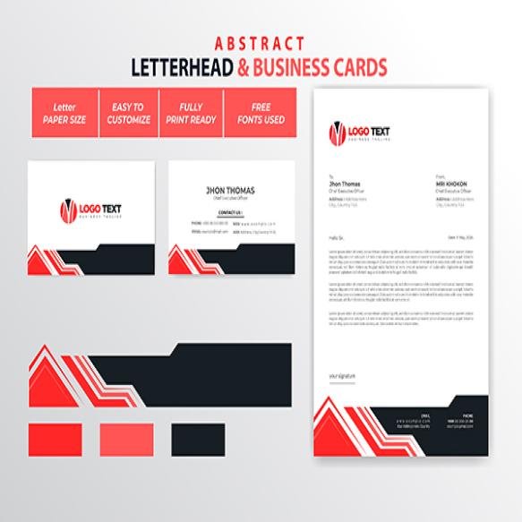 Abstract Letterhead Business Cards Design (2)