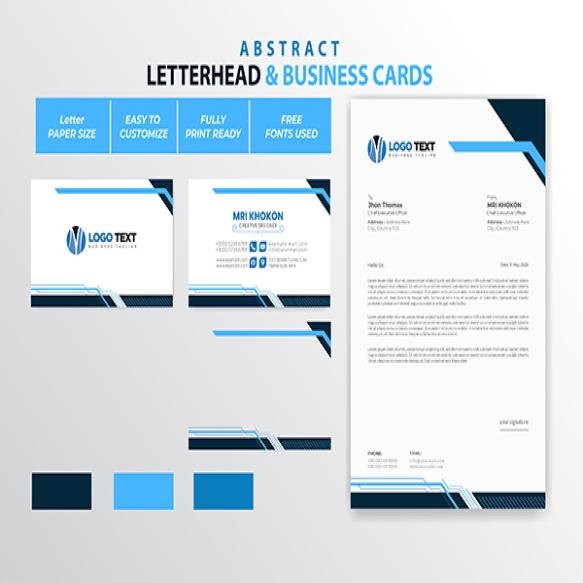 Abstract Letterhead Business Cards Design (3)