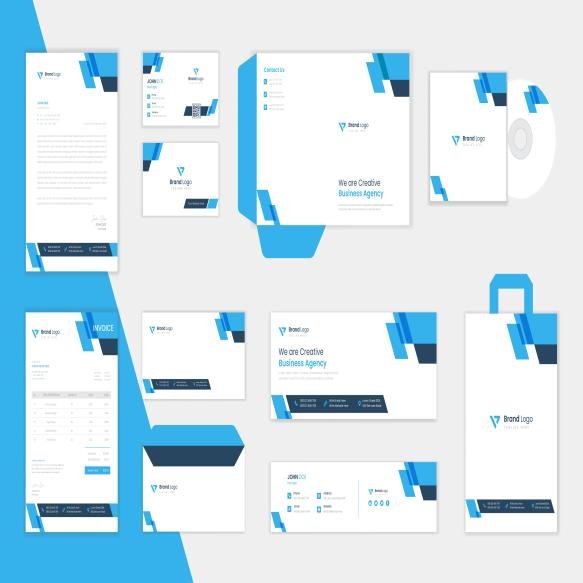 Blue Corporate Business Stationery Design Set
