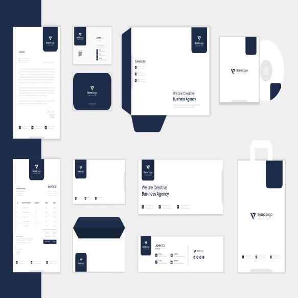 Blue Corporate Stationery Design Set Vector