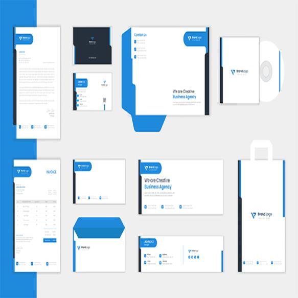 Blue Corporate Stationery Design Template Business Identity Vector