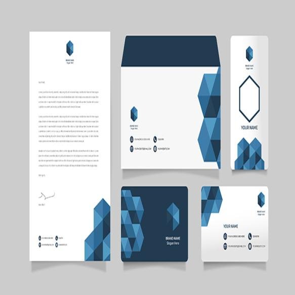 Brand Identity Blue Hexagonal