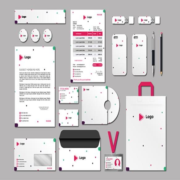 Branding Template Editable Brand Identity Pack With Abstract Halftone Effect Background