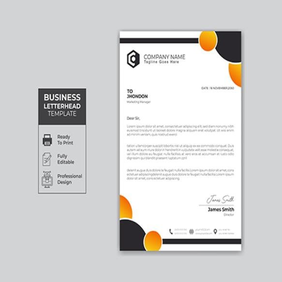 Business Card With Black Orange Background