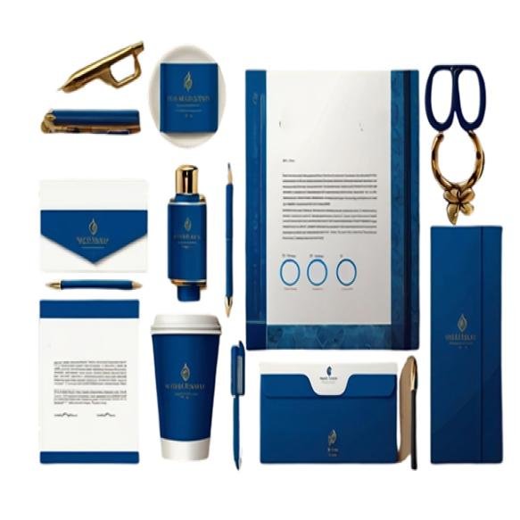 Collection Different Products Including Blue White