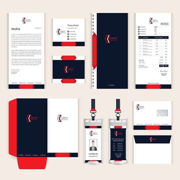 Complete Set Business Stationery Collateral