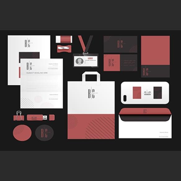 Corporate Brand Identity Sets Bird Logo Sketch Vectors Stock