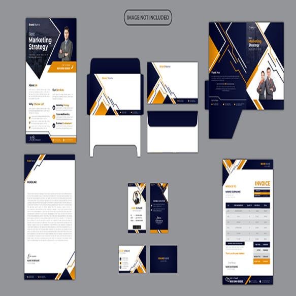 Corporate Brand Identity Template Design Professional Business Branding Stationery Set Vector