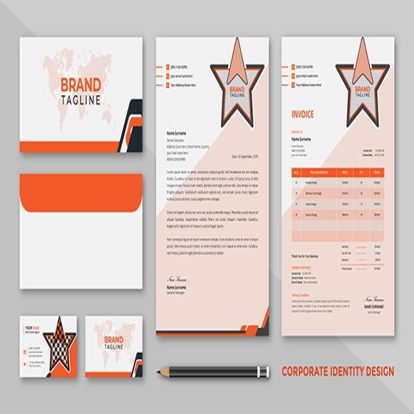 Corporate Business Stationery Template Design Set With Business Cards Letterhead