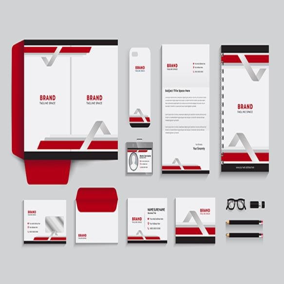 Corporate Identity Template With Digital Elements Vector Company Style Brand Book Guideline