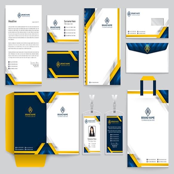 Corporate Stationery Branding Mockup Top View