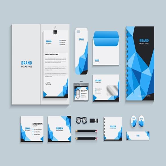 Corporate Stationery Including Blue White Design