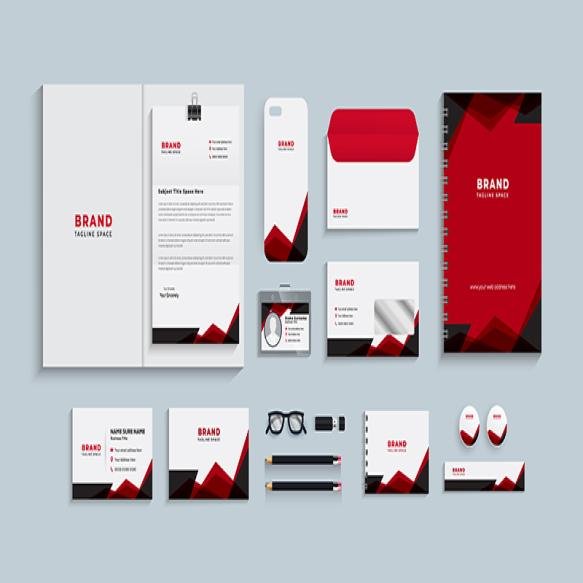 Corporate Stationery Set With Office Branding Template Design