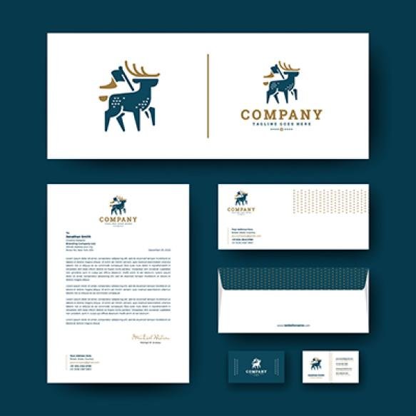 Deer Logo With Corporate Stationery Template