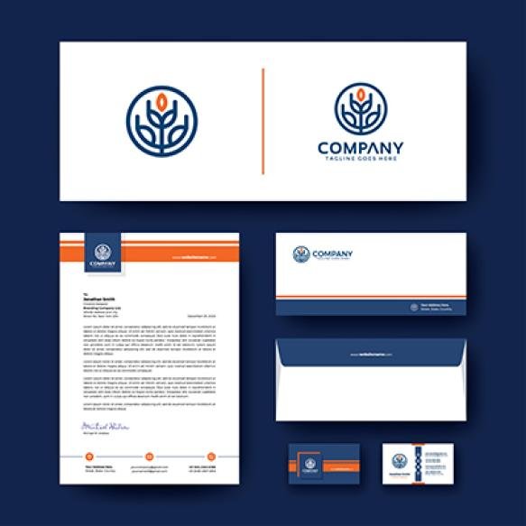 Editable Corporate Identity With Envelope Business Card Letterhead