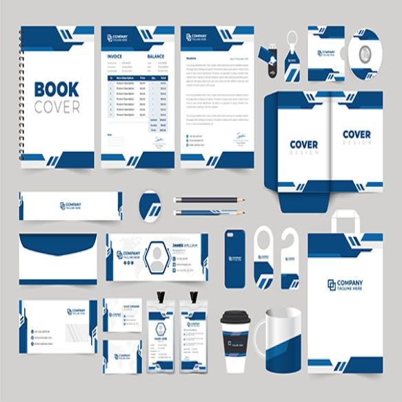 Fashion Brand Advertisement Template With Envelope Invoice Business Stationery Branding Design With
