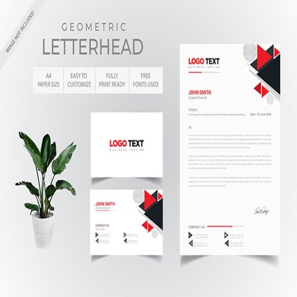 Geometric Letterhead Business Cards Design (1)