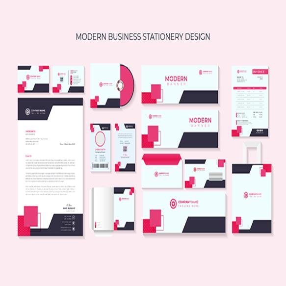 Modern Corporate Stationary Design Vector Template (1)