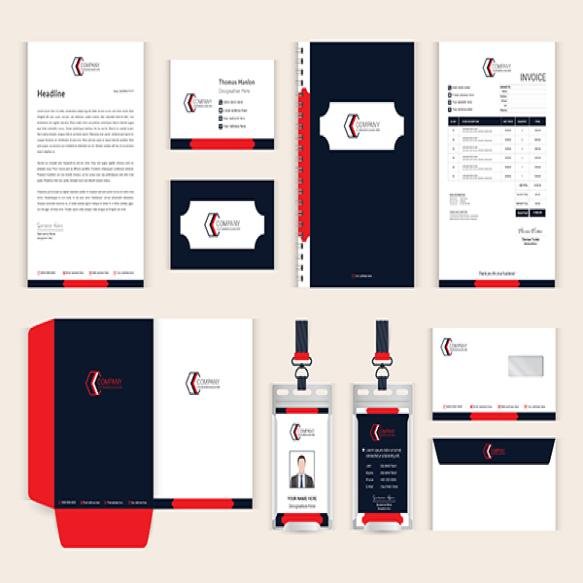 Simple Stationery Pack With Business Card Letterhead Invoice Template