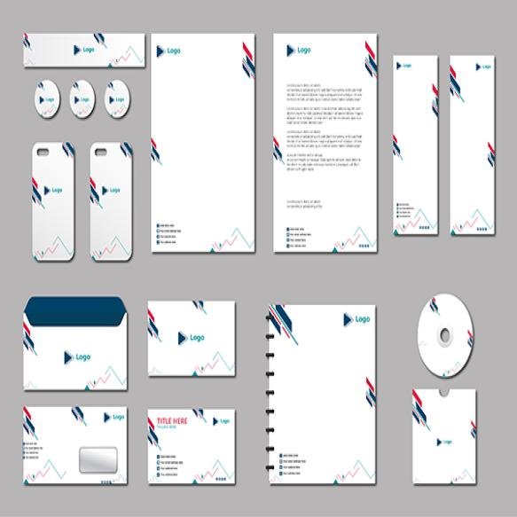 Stylish Business Stationery Items Set Blue Color