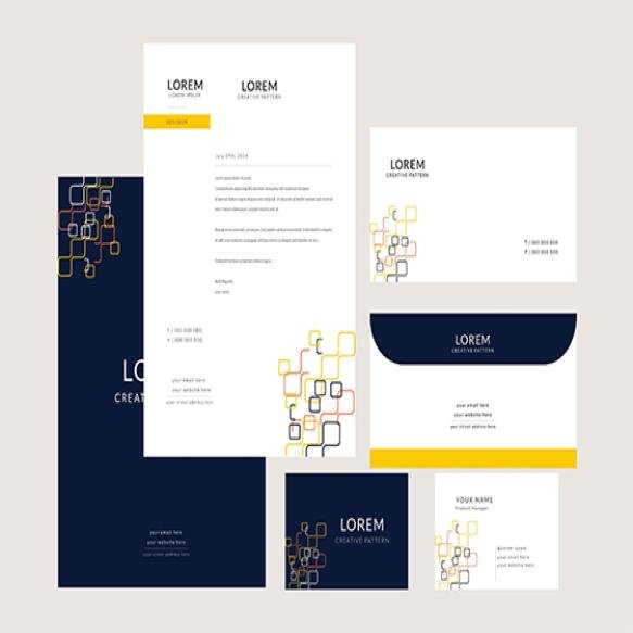 Vector Minimal Pattern Professional Business Branding Stationery Set
