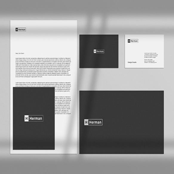 Business Corporate Stationery Set Mockup With Texture Background Window Shadow (2)