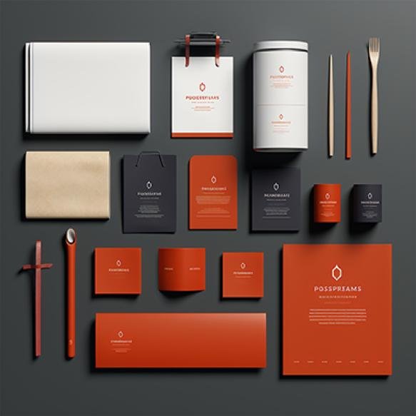 Collection Orange White Items Including One That Says Work