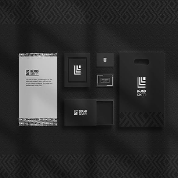 Luxury Black Stationery Mockup Set