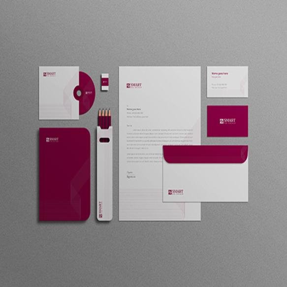 Minimal White Stationery Set Mockup (2)