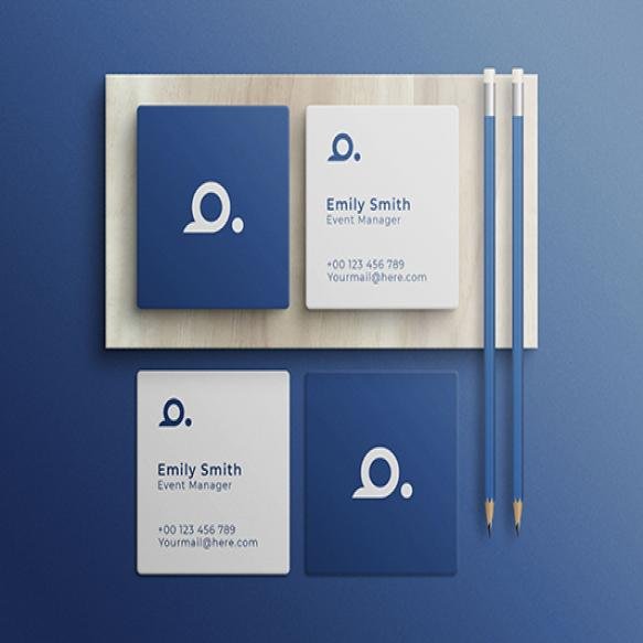 Square Business Card With Wooden Texture